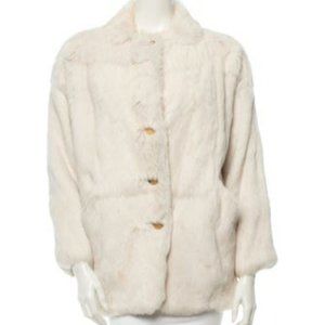 ISABEL MARANT WHITE RABBIT FUR JACKET